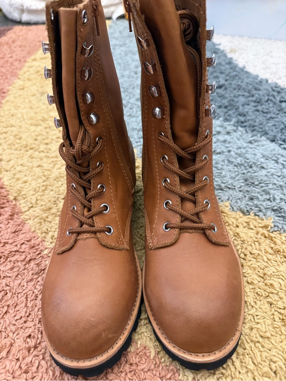 Jeffrey Campbell Brown Lace-Up Combat Boots